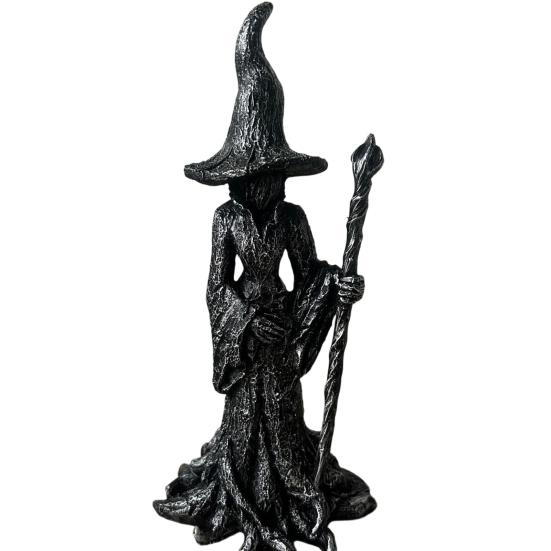 Witch Statue, Gothic Halloween Resin Witch Figurine, Dark Fantasy Ornament for Desktop, Bookshelf, Home, Office Decor