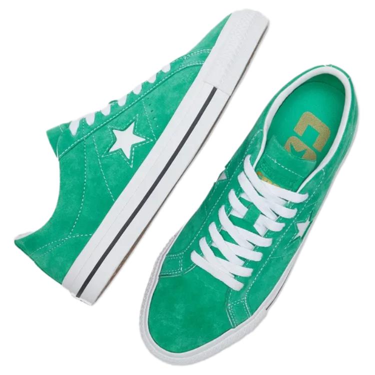 Converse One Star Pro Suede Low Apex Green Unisex Sneakers White Black A08481C