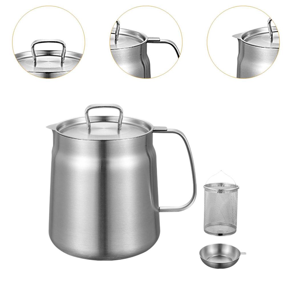 Deep Fryer Pot,Stainless Steel Frying Pot with Handle Tools Soup Basket for Restaurant