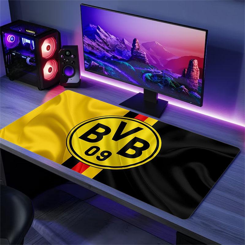 Borussia Dortmund Mouse Pad, Large Gaming Desk Mat, Non-slip XXL Mousepad for Laptop & Tablet, Mini PC Playmat with Stitched Edges