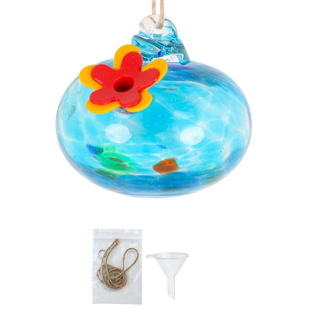 Droplet Shaped Bird Feeder Glass Ball Water Container Easy To Clean Hummingbird Feeder For Window