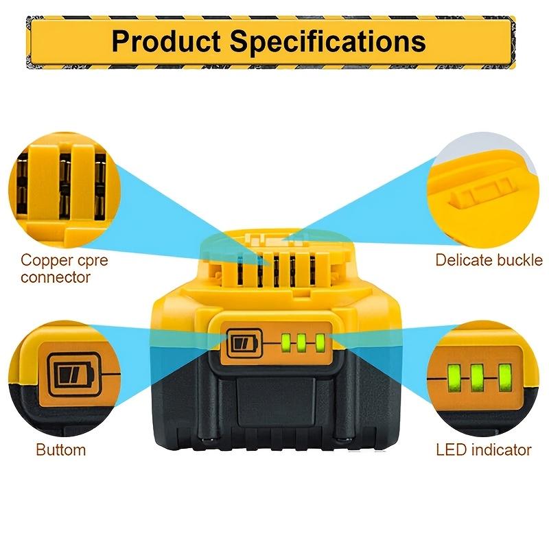 2-piece Set of 8.0Ah 20V Battery, 20V Battery Max Lithium-ion 8Ah Compatible with Dewalt Battery DCB200, DCB205 DCB206 DCB204 and Other Series