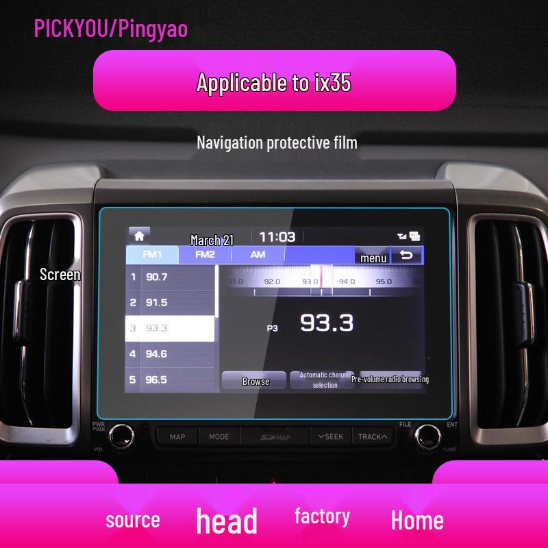 Hyundai ix35 Navigation Gehärtetes Glas Displayschutzfolie für Mittelkonsole