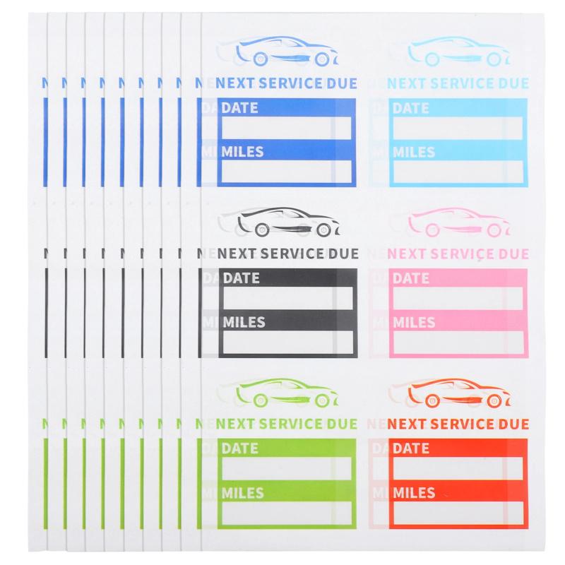 30Pcs 2*2inch Car Oil Change Electrostatic Sticker Adhesive Windshield Car Maintenance Service Due Reminder Stickers