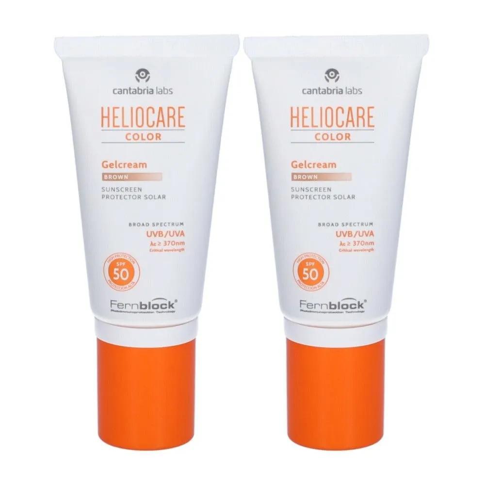 

HELIOCARE Color Brown Gel Cream SPF50 50ml Sun Care BB Cream Dual-Use Sunscreen x 2