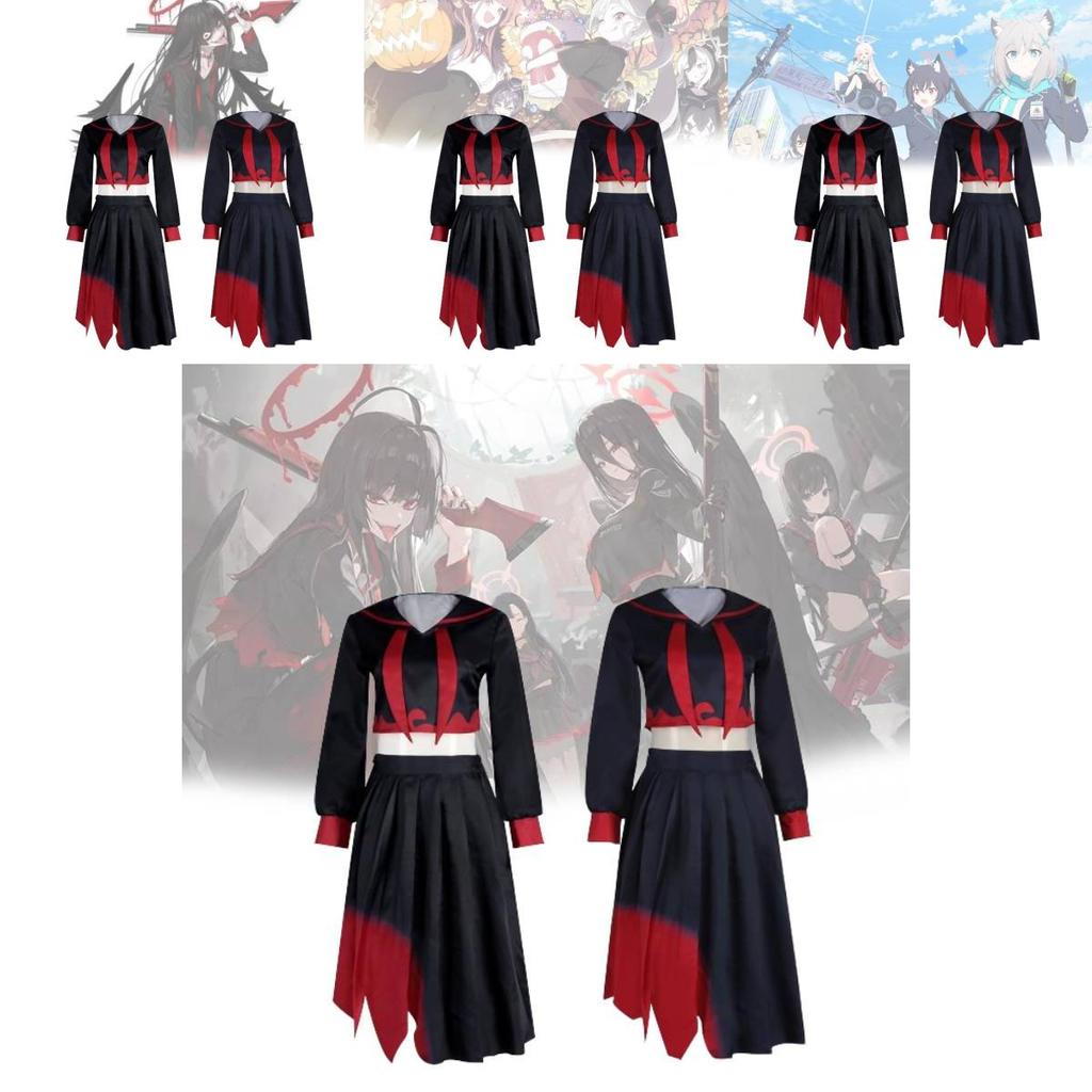 Vibrant Cosplay Costume Blue Archive Inspired Jk Uniform Polyester Fabric
