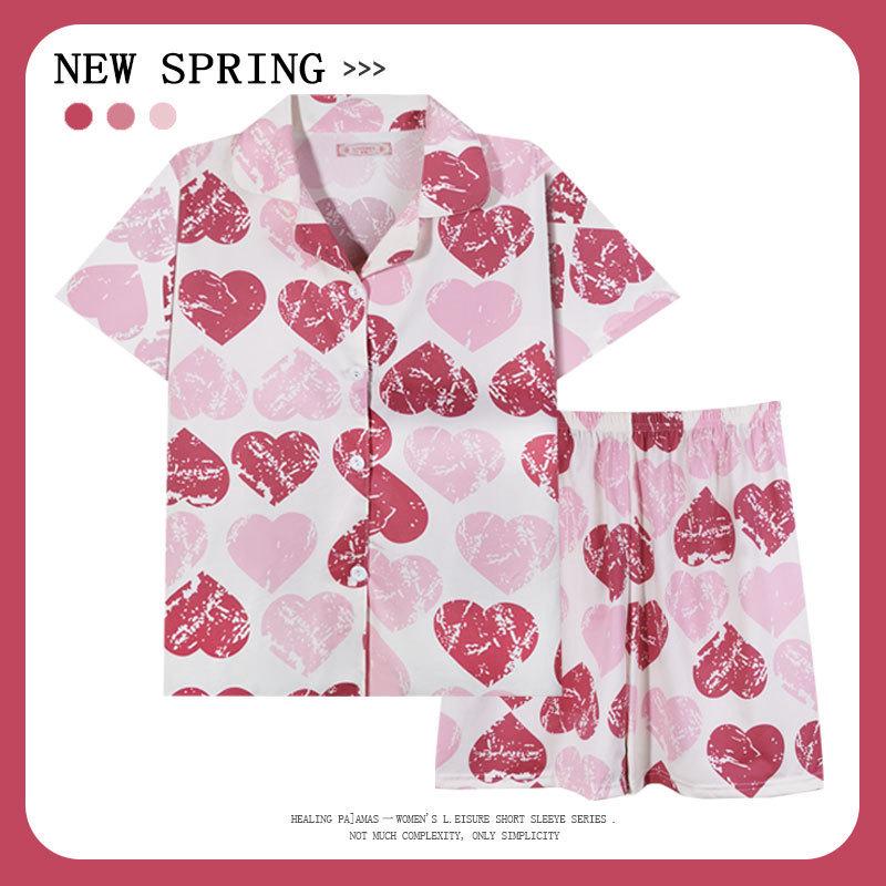 Women’s Cute Cotton Short Sleeve Pajama Set - Summer Style