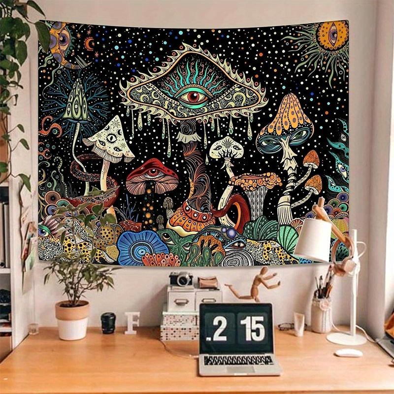 Eye & Mushroom Tapestry Background Cloth Hanging Cloth Bedroom Bedside Decorative Wall Cloth Rental Dormitory Tapestry