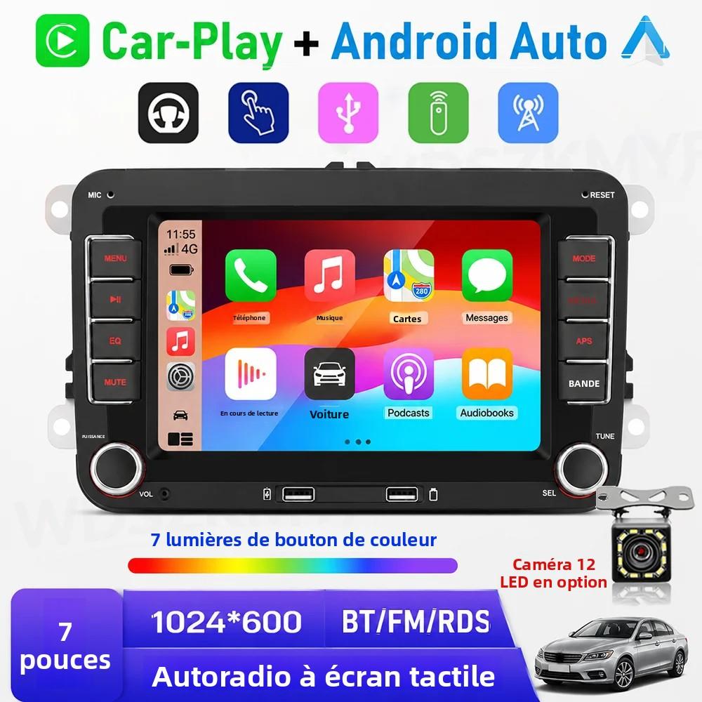 7' 2 Din Car Multimedia Player Radio Wireless CarPlay and Android Auto RDS FM Touch Screen Bluetooth For VW Passat Polo Golf