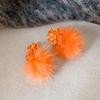 Silver Needle Autumn and Winter Flower Hairball Earrings Retro Premium Atmosphere Earrings Niche Fashion New Earrings Women