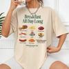 Retro Funny Breakfast Club T Shirt Oversized Y2k Streetwear Graphic Tees Cute Foodie Shirt Unisex Summer Aesthetic Women Clothes