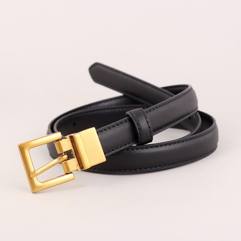 Womens Genuine Leather Belt Retro Minimalist Versatile Waistband Jeans Thin Fashion Accessory