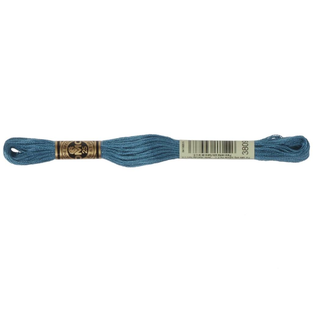 DMC 25 Embroidery Floss Thread Color #3809 Green Pack of 12 Skeins DMC25B