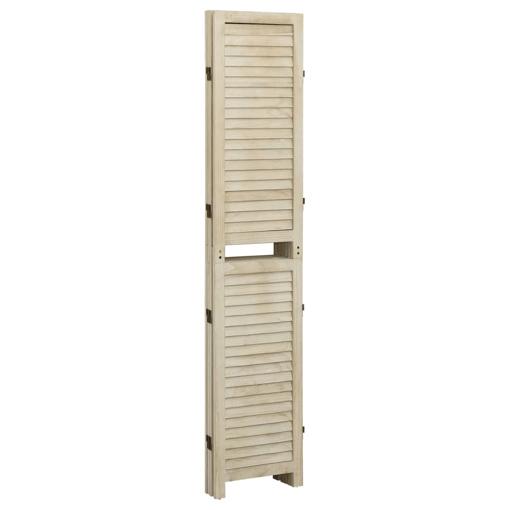 4 Piece Room Divider 140 x 165 cm Solid Paulownia Wood