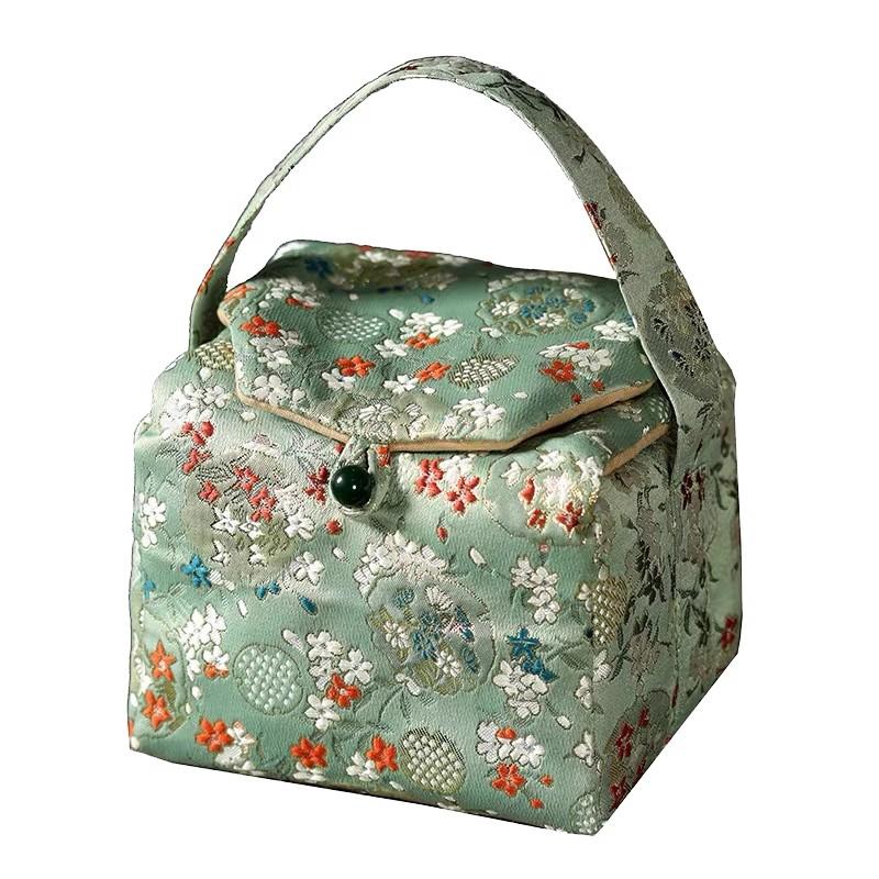 Handmade Retro Tea Cup Bag, Master Cup, Single Cup Bag, Storage Bag, Small Cloth Bag, Handbag, Thickened Cloth Bag, Storage Bag