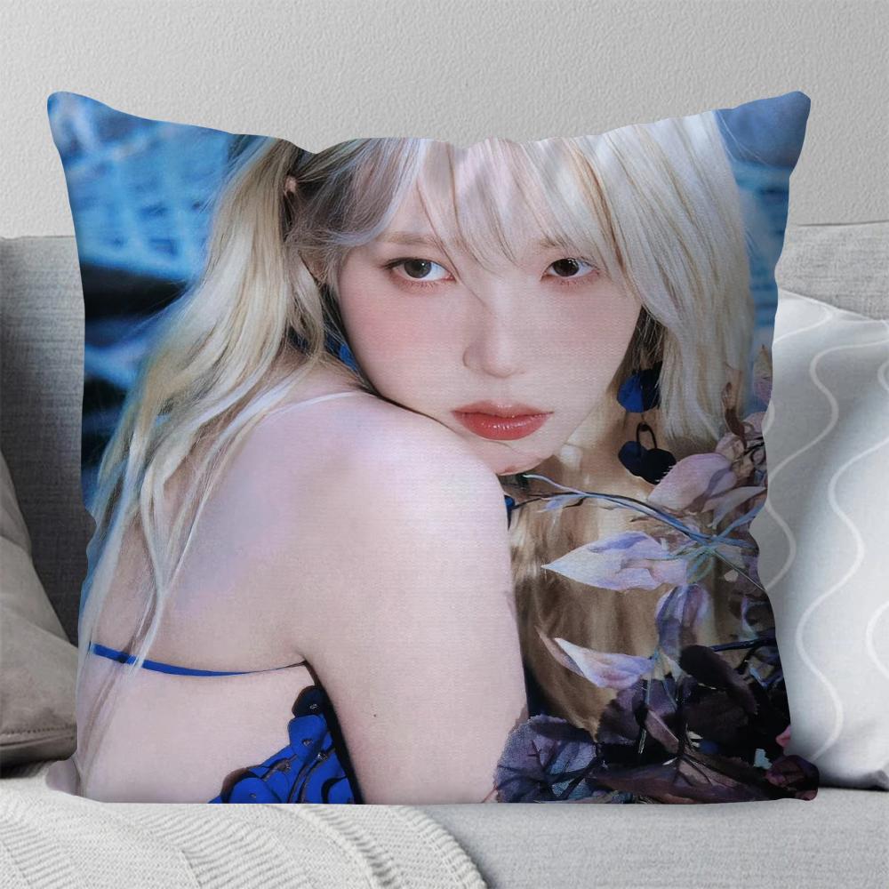 1pc Korean Singer IU Pillow Case Square Pillow Bedroom Sofa Leisure Comfort Cushion Car Living Room Home Decoration 40X40 16x16Inch