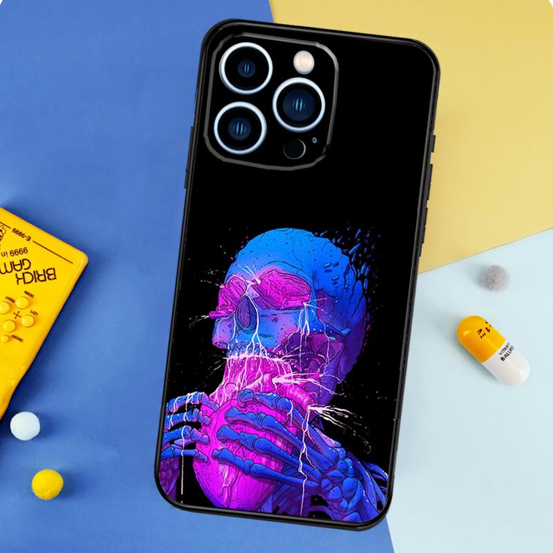 Skull Trippy Octopus Phone Case For iPhone 17 16 14 13 12 11 15 Pro Max Plus 12 13 Mini 16e 17 Air Bumper Cover