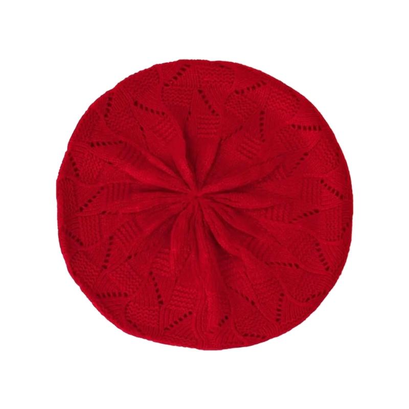 

Эластичная Растягивающаяся Полая Беретка Дышащая Женская Повседневная Шляпа Художника Для Офисных Женщин и Подростков Девочек Повседневная Носка красный