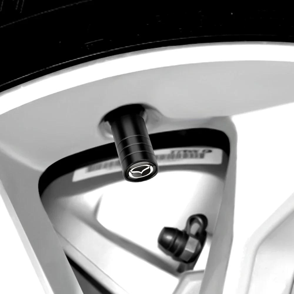 2025 Hot For Mazda MS 2 3 6 7 Axela Atenza Demio CX-3 CX-5 CX-8 4PCS Car Tire Hub Valve Cover Metal Aluminum Metal Dust Cover Ac