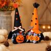 Durable Plush Gnome Halloween Decoration, Spooky Orange Black Boo Pumpkin Swedish Tomte Long-lasting Party Decor Figurine, Elf Dwarf Ornaments