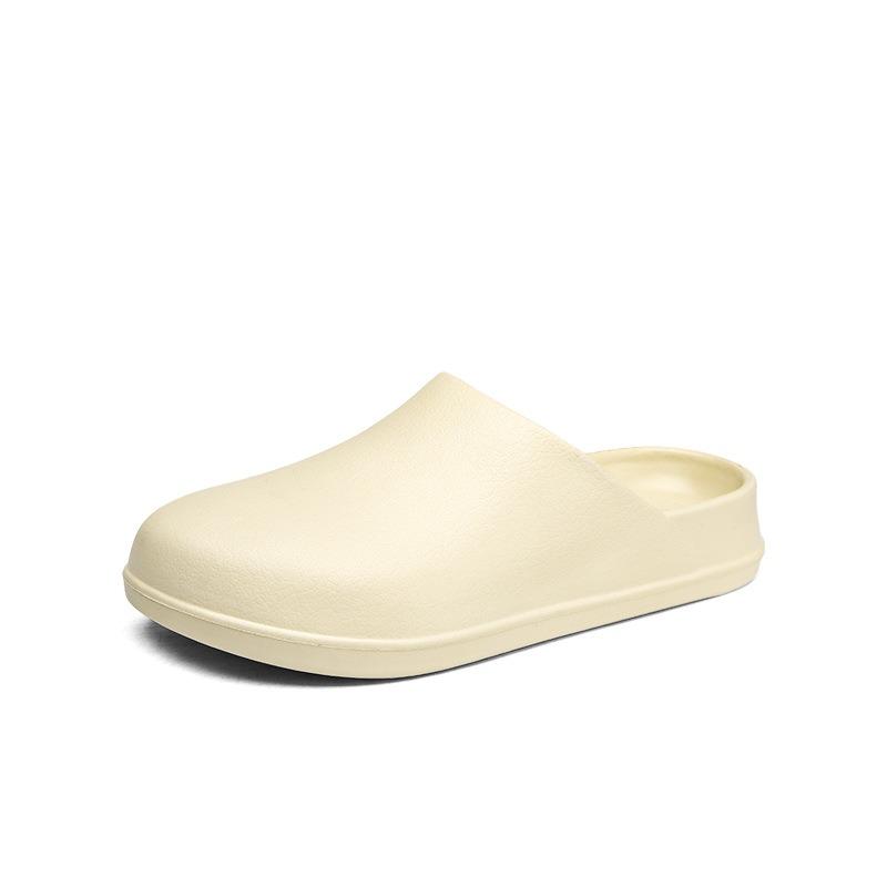 New men's solid color hole shoes platform non-slip wear-resistant fashion simple outdoor beach bag head slippers