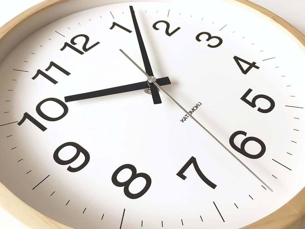 KATOMOKU Muku Clock 16, Hinoki Wood, km-113HI, Wall Clock with Continuous Second Hand, 30.6cm Diameter (quartz Clock)