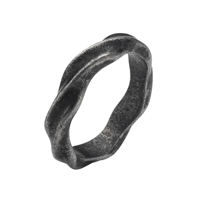 

[sakuto] ring men s ring twist twist stainless steel silver color gold antique silver (antique silver, 17)