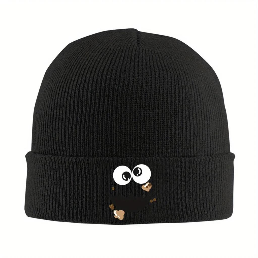 New SSesame Street Cookie Face Knitted Hat For Women Unisex Beanies Autumn Winter Hats Cartoon Warm Caps
