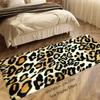 Doormat Flannel Floor Mat Leopard Grain Indoor Foot Rug Bedside Mats Kitchen Corridor Water Absorbent Carpet Ideal Balcony Decor