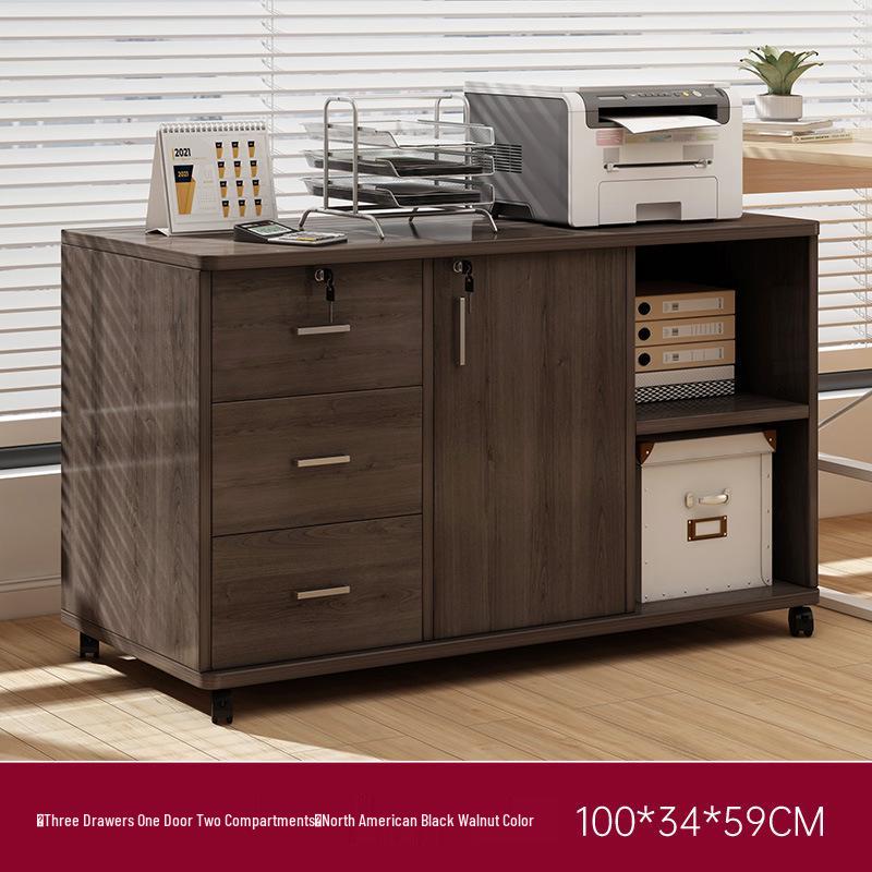 Multi-Layer Office Storage Cabinet with Lock and Drawers