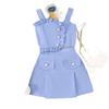 Girls' Sweet Set Summer Children's Fashion Solid-color Strappy Top + Short Skirt Set