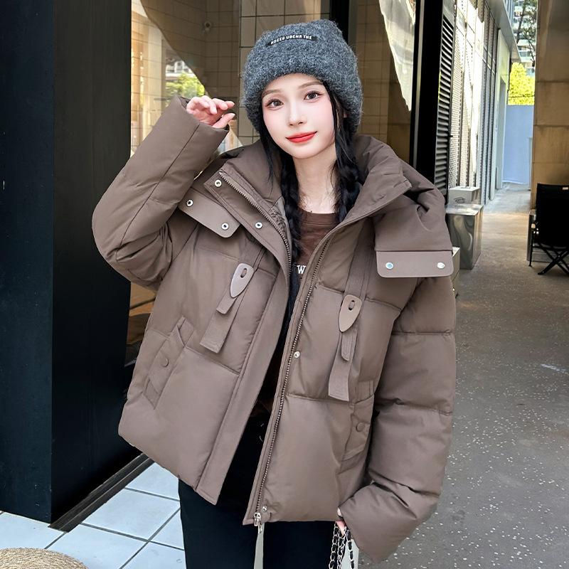 Small padded jacket winter new fashion padded jacket padded jacket loose short thickened fashion hooded outside