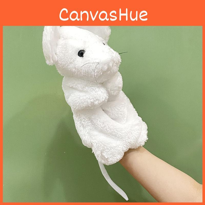 Cute White Cartoon Gray Mouse Yellow Cat Plush Puppet For Children Role Playing