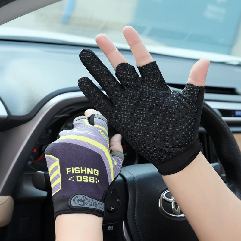 Unisex Quick-Dry Sun Protection Fishing Gloves – Three-Fingerless, Breathable, Anti-Puncture for Sea Fishing & Fly Casting
