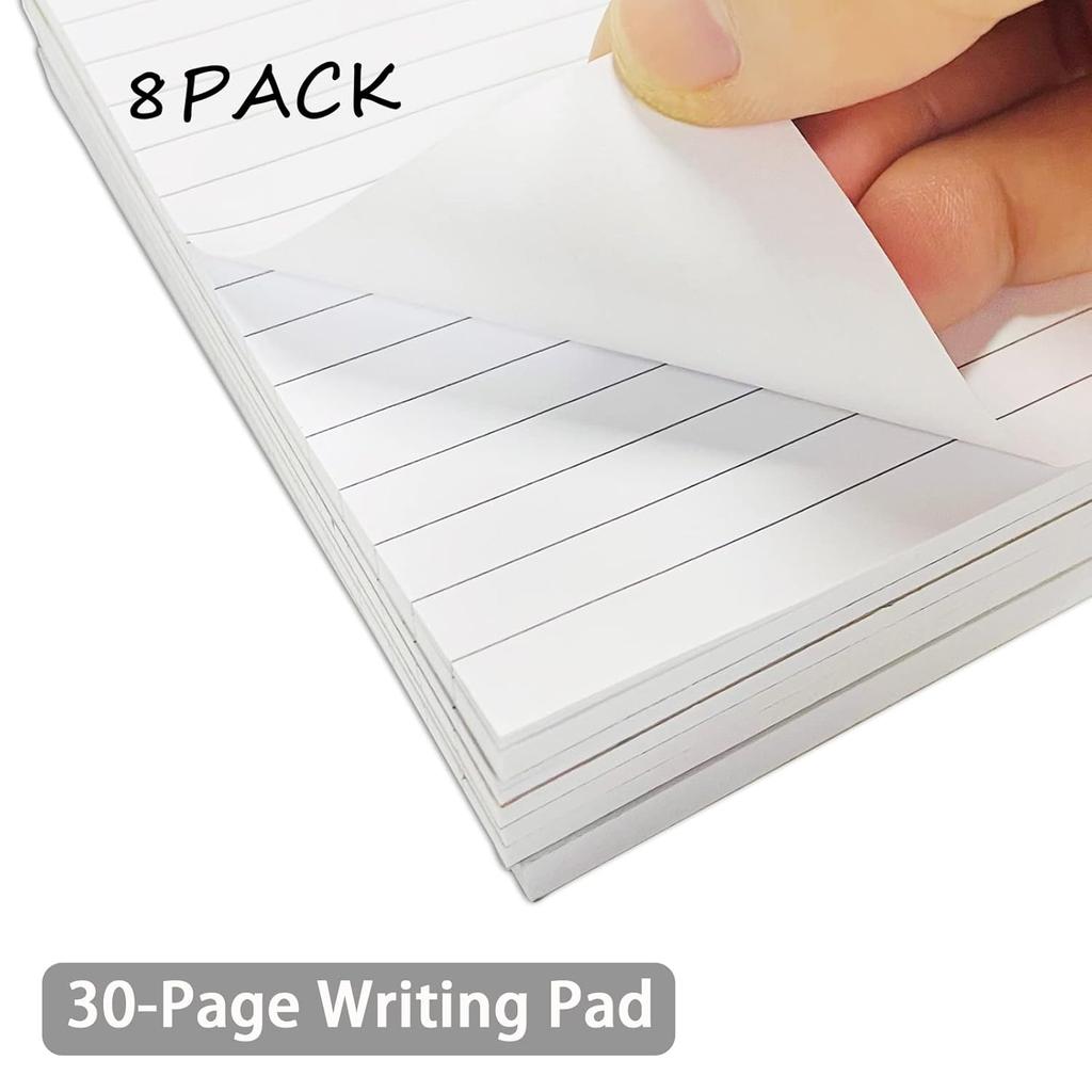 Nichela 8 Pack 3 X 5 Inch Note Pad Refills Small Memo Writing Pads for Notebook 30 Sheets Per Pad White College Ruled Paper