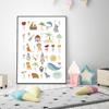 ABC Poster Deutsch Englisch Poster und Druck Kinder Tier Lernen Bildung Bilder Dekoration Wand Kunst Leinwand Malerei Kinderzimmer