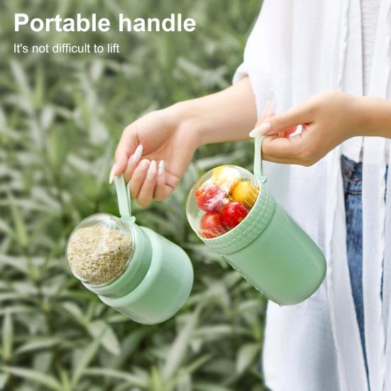 Portable Breakfast Cups Stainless Steel Lunch Cup Double-Layer Insulated Food Jar with Spoon Leakproof Travel Salad Container for Soup Salad