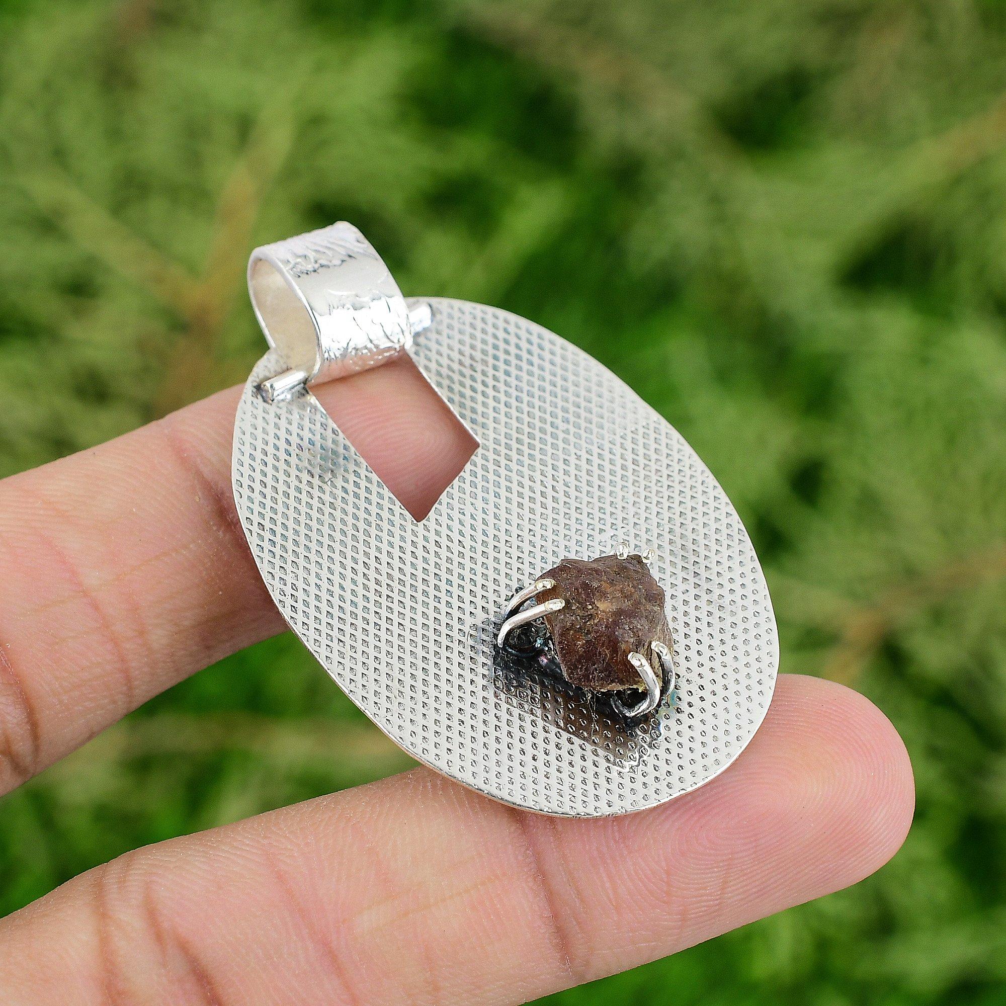 

Распродажа ко Дню дочери Октагон Дымчатый кварц Необработанный камень Безель Новый кулон Серебро 925 пробы