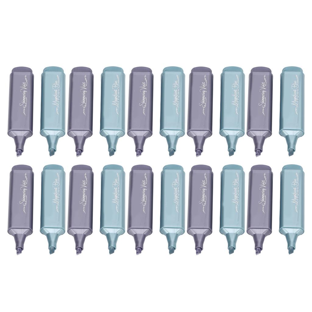 20Pcs Metallic Highlighter Set Odor Free Anti Rolling Design Colored Highlighters for Instruction
