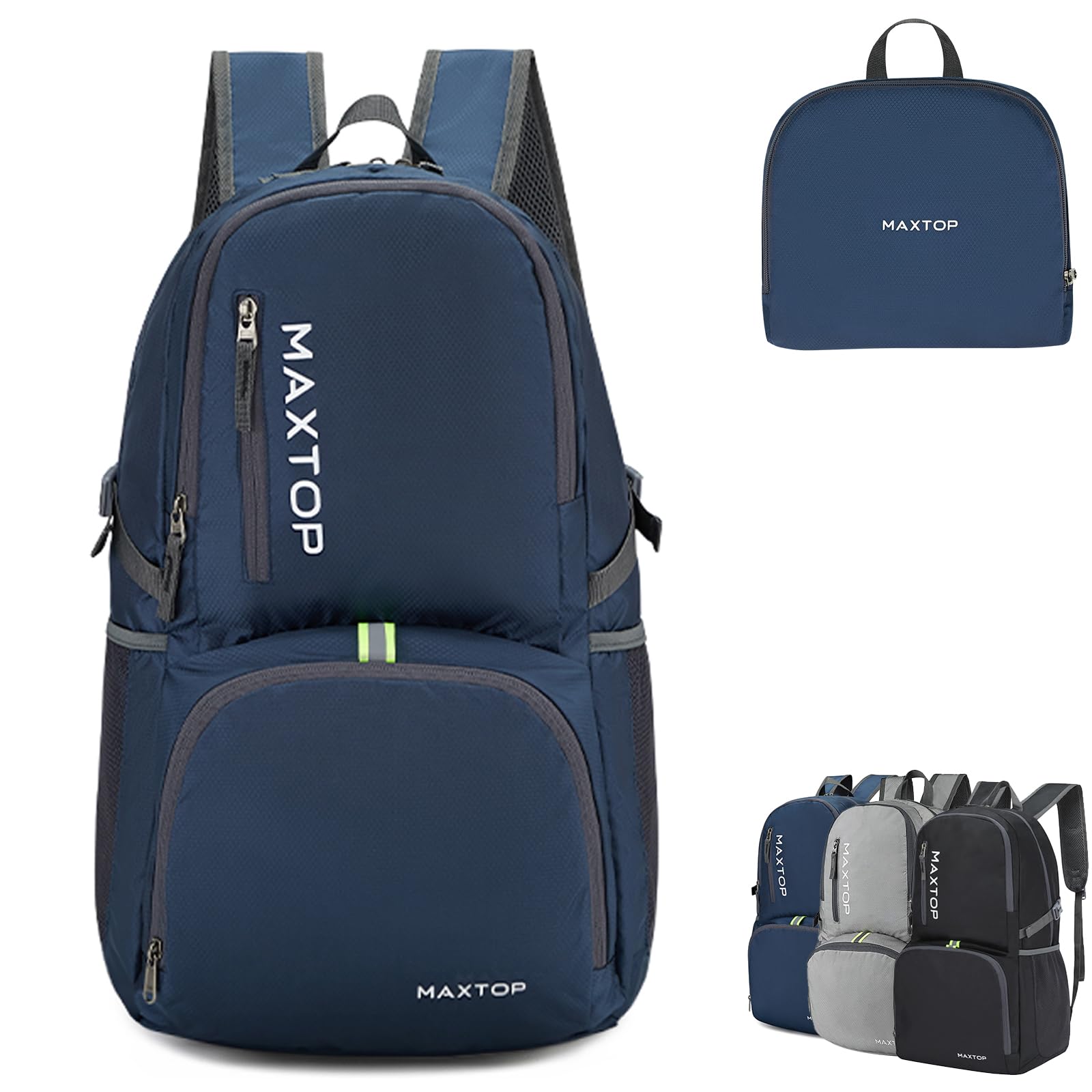 

[MAXTOP] Foldable Backpack, Large Capacity, Lightweight, Waterproof, Portable Backpack, 40L, with Chest Strap, Unisex, Hiking Bag, School, Travel,