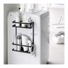 Yamazaki Jitsugyo 1801 Magnetic Storage Rack Next To the Washing Machine, 2 Tiers, Black, W28 X D11.5 X H40cm, Tower Laundry Rack, Can Hold Large