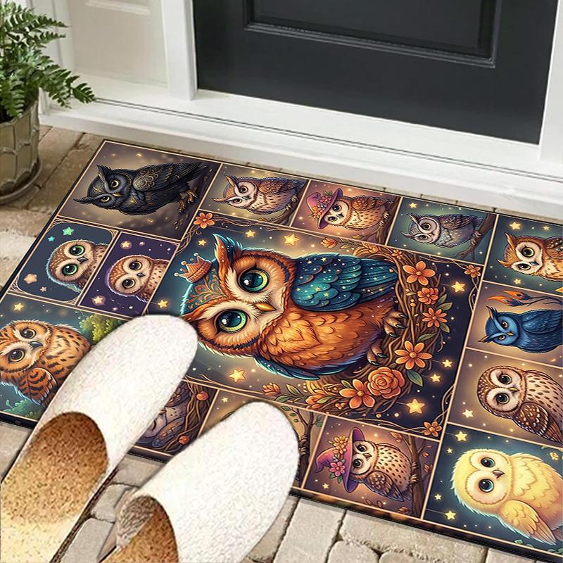 Moonlit Owl Fantasy Office Rug Chair Mat, Entryway Carpet, Suitable for Front Door, Bedroom, Living Room, Desk, Holiday Gift
