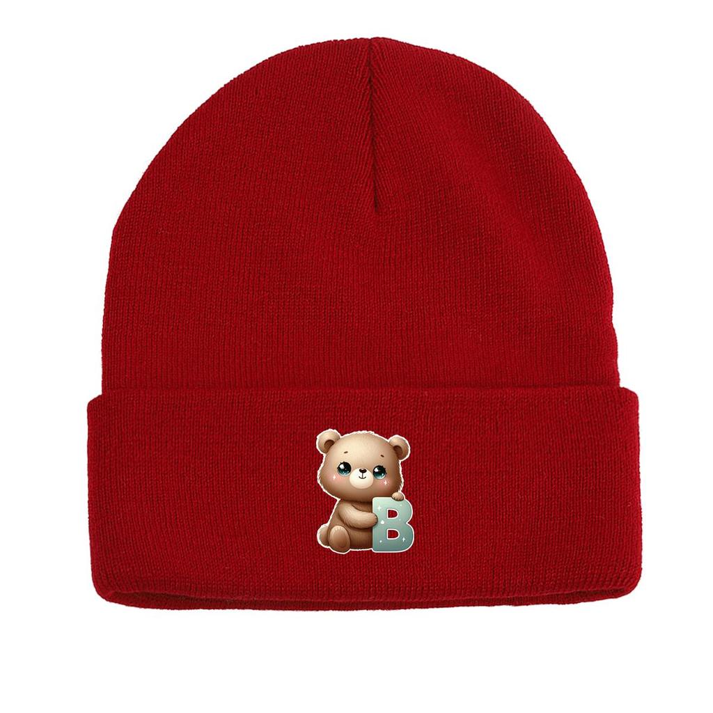 1pc, Alphabet A to Z and Animals Print Knitted Cap Beanie, 260 Knit Hats to Choose, for Men And Women