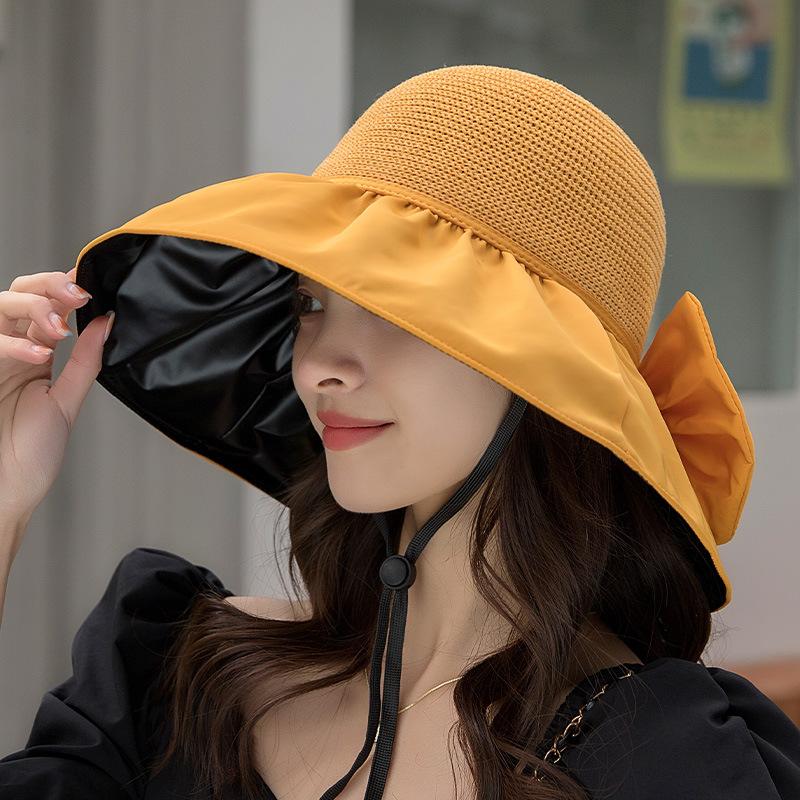 Sunscreen Hat Women's Spring and Summer Sunshade UV Protection Bucket Hat Face Cover Vinyl Sun Hat Big Brim Shows Small Face