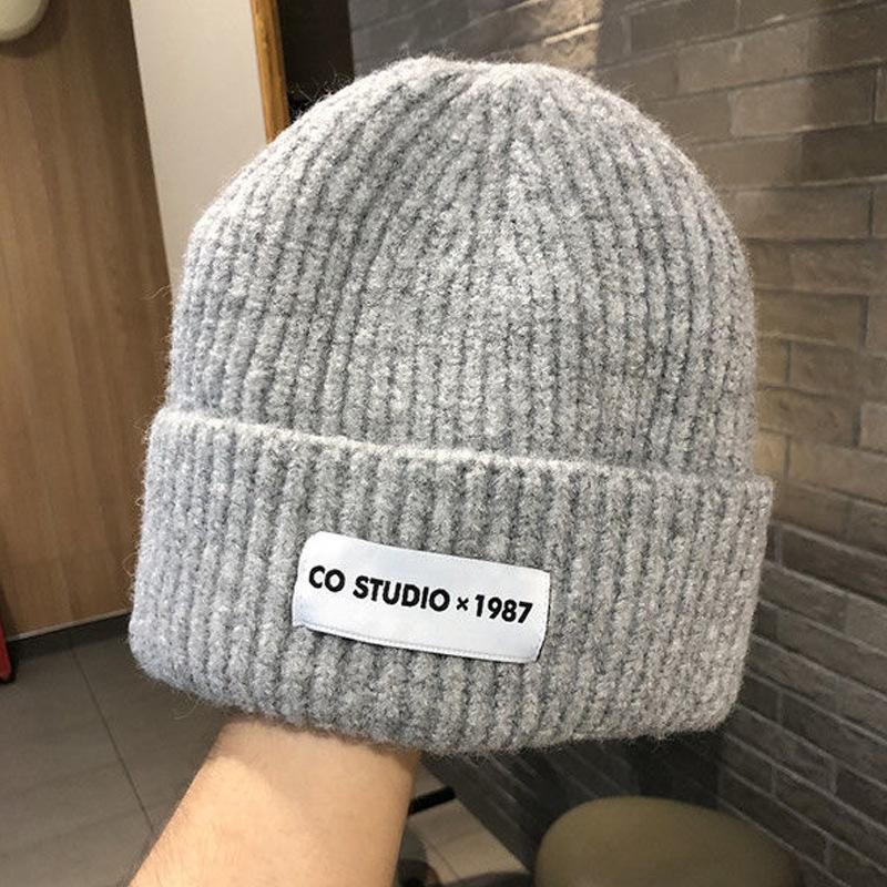 

Вязаная шапка для женщин на осень и зиму, с защитой ушей, теплая и ветрозащитная, шерстяная шапка, корейский стиль, универсальная, подчеркивающая лицо, шапка-мешок на голову от холода Adjustable