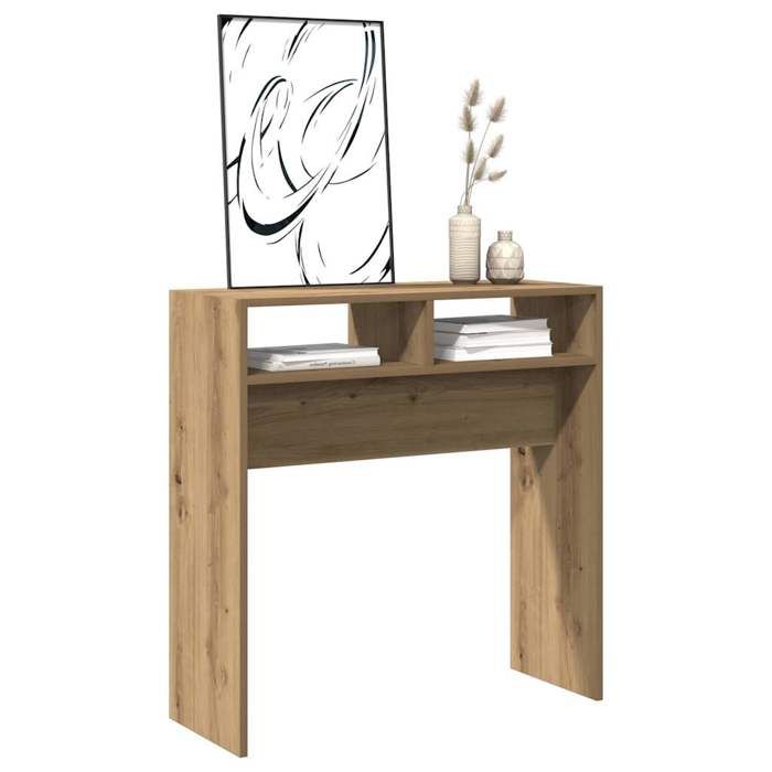 VidaXL Table console chêne artisanal 78x30x80 cm bois d'ingénierie, bout de canapé, table de couloir, support de couloir, 856621