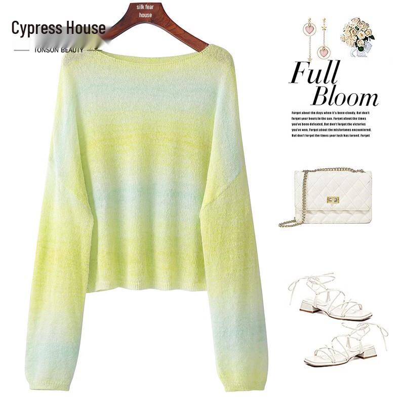 Sybashe Women s Gradient Striped Wool Blend Sweater L