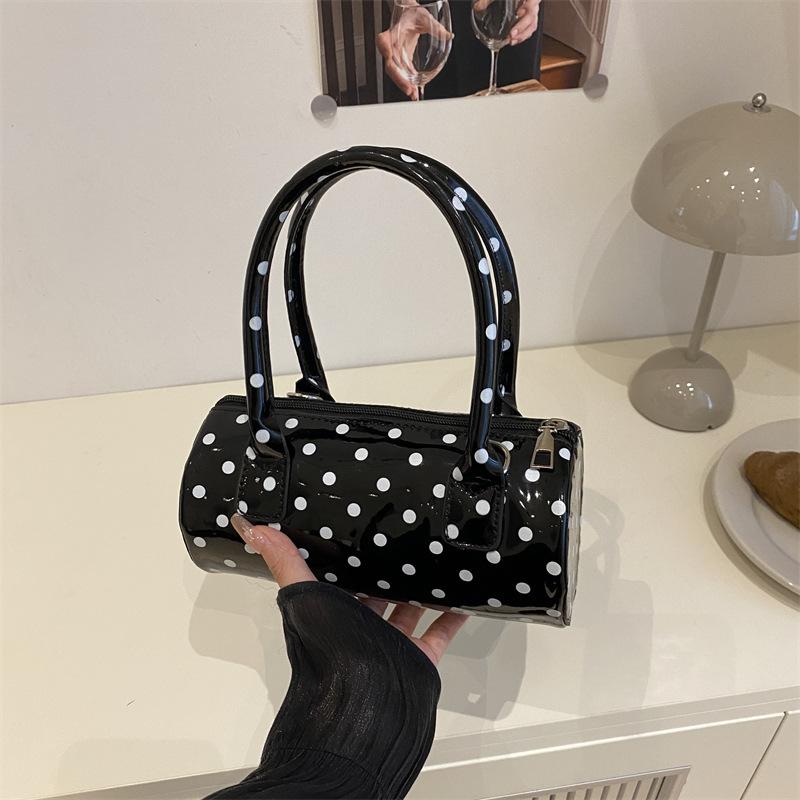 Super Fire Niche Polka Dot Bag Women's 2025 New Mini Versatile Messenger Bag Portable Cylinder Bag