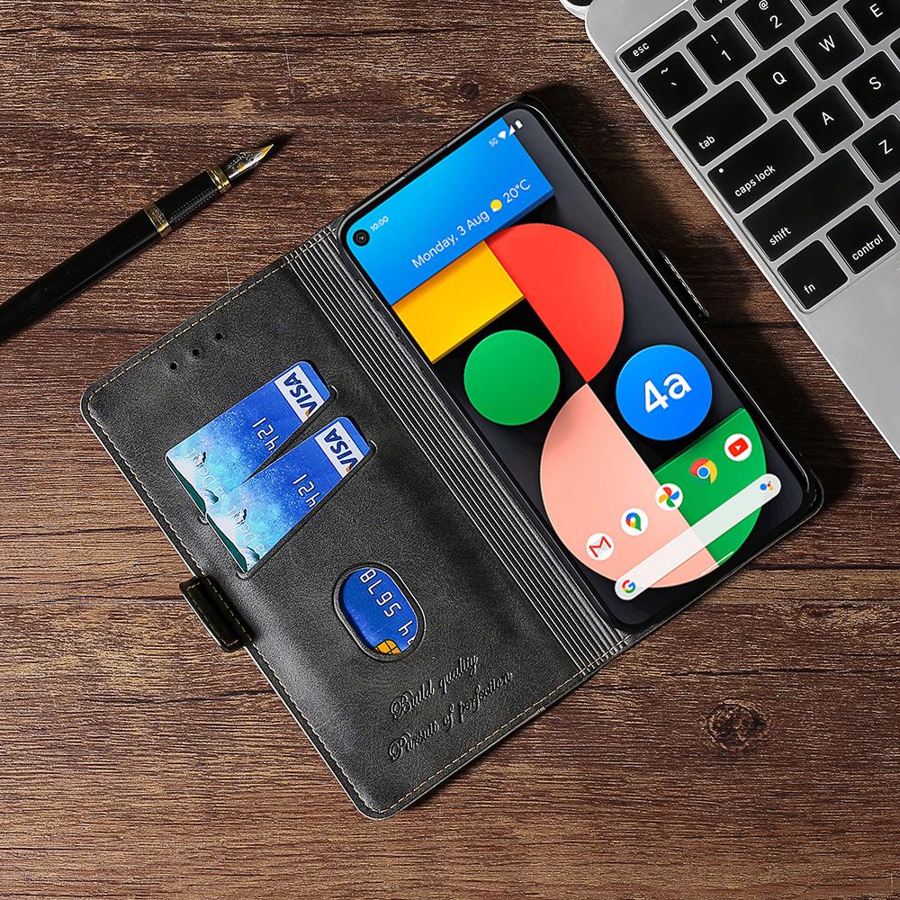 Compatible Leather Flip Case for Google Pixel 5, 8 Pro, 4a, 3a with Card Slot