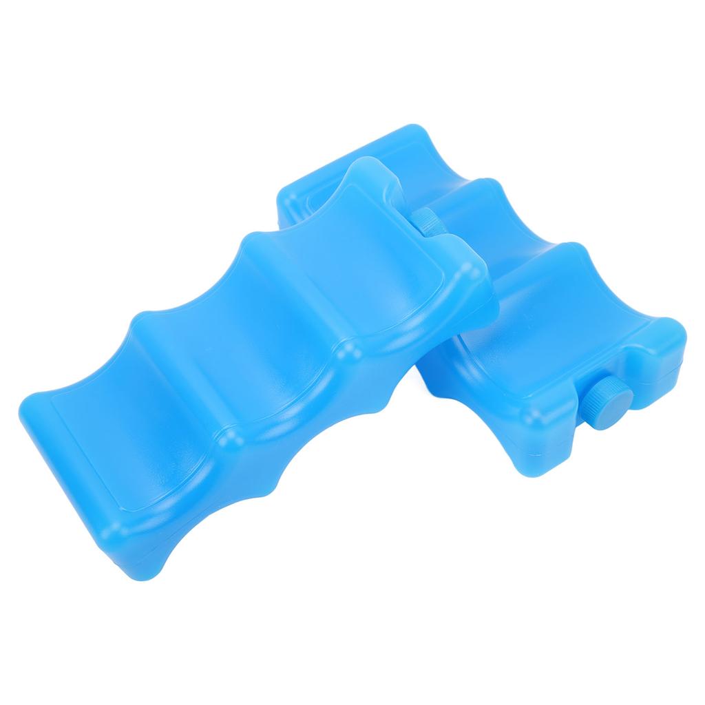 2pcs Breastmilk Ice Pack Contoured Shape Blue Reusable Ice Box for Breastmilk Working Mom